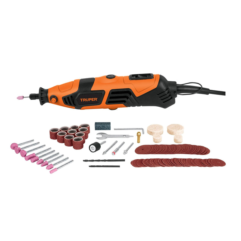 Herramienta Rotativa TRUPER PRO MOTO-A2 150W con 97 Accesorios y Maletín - Carzamo.com