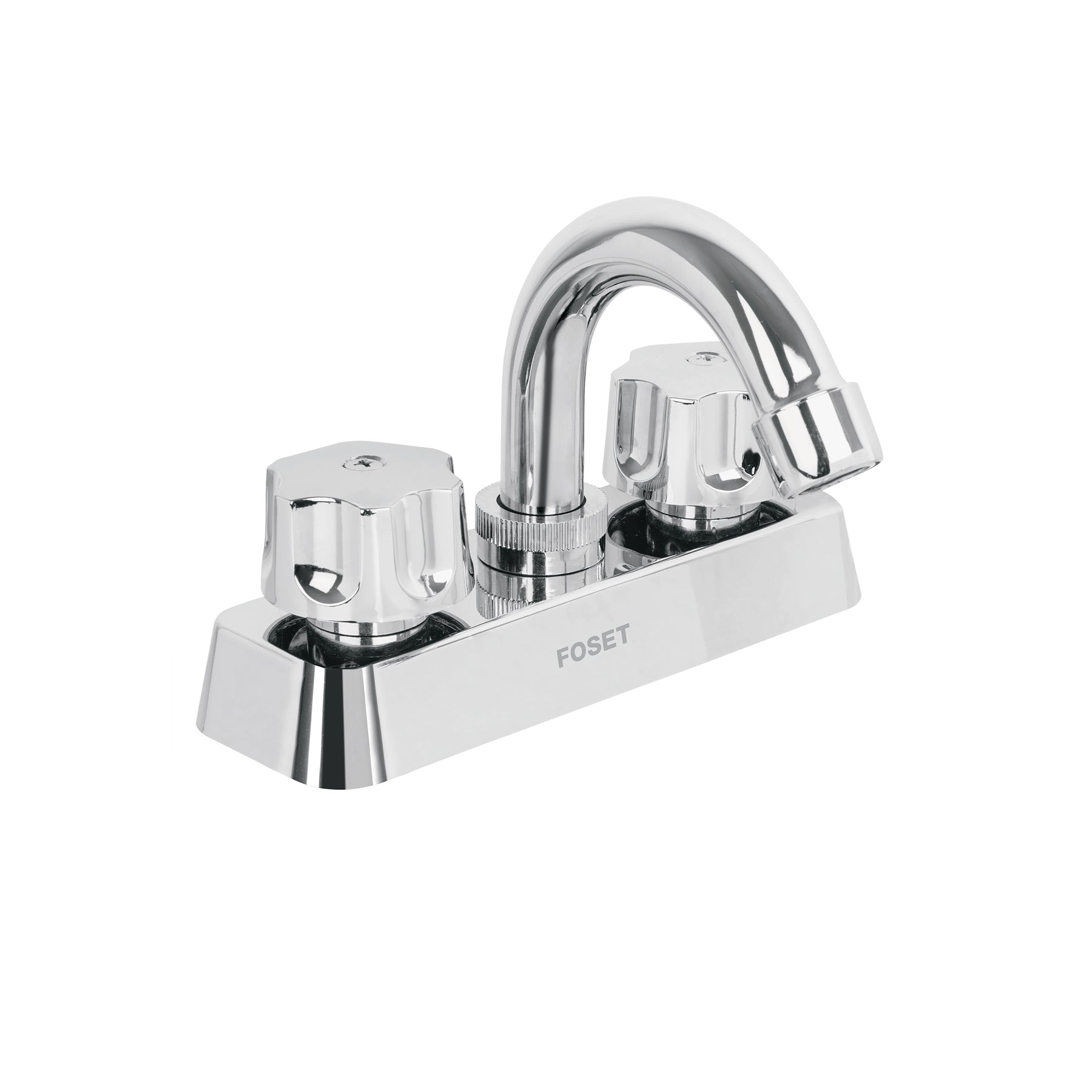 Foset Basic MP-050, Mezcladora plástica lavabo, cuello curvo, manerales estándar