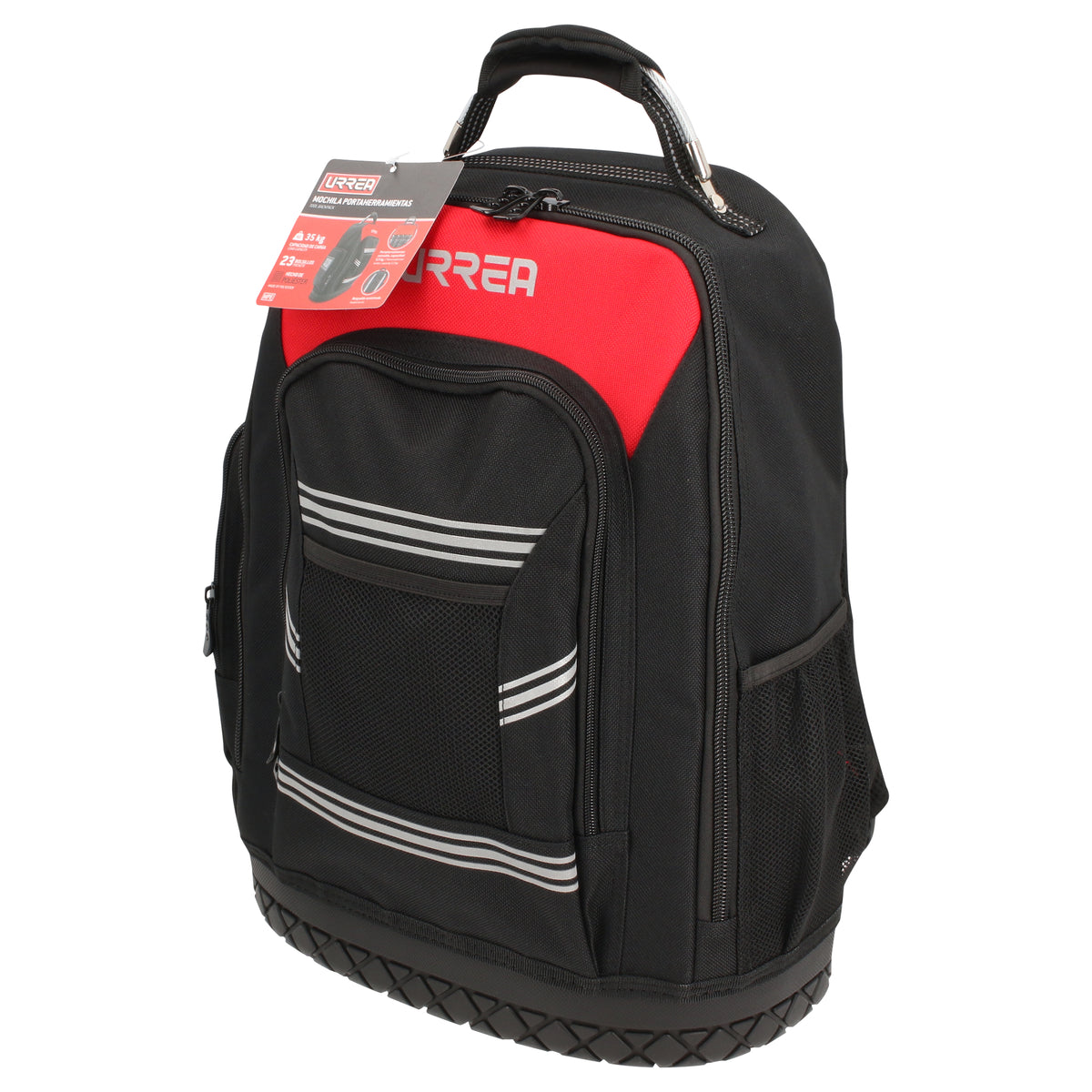 Mochila portaherramientas de poliéster extraíble 17"x13"x10", c/asa alambre Urrea