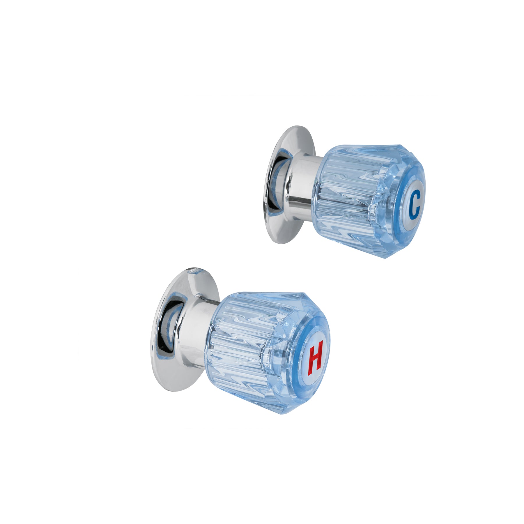 Foset Basic MR-200Z, Juego de 2 manerales de acrílico regadera azul, Basic