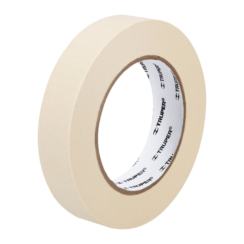 Truper MSK-1, Cinta masking tape, 1″ x 50 m, adhesivo de hule - Carzamo.com
