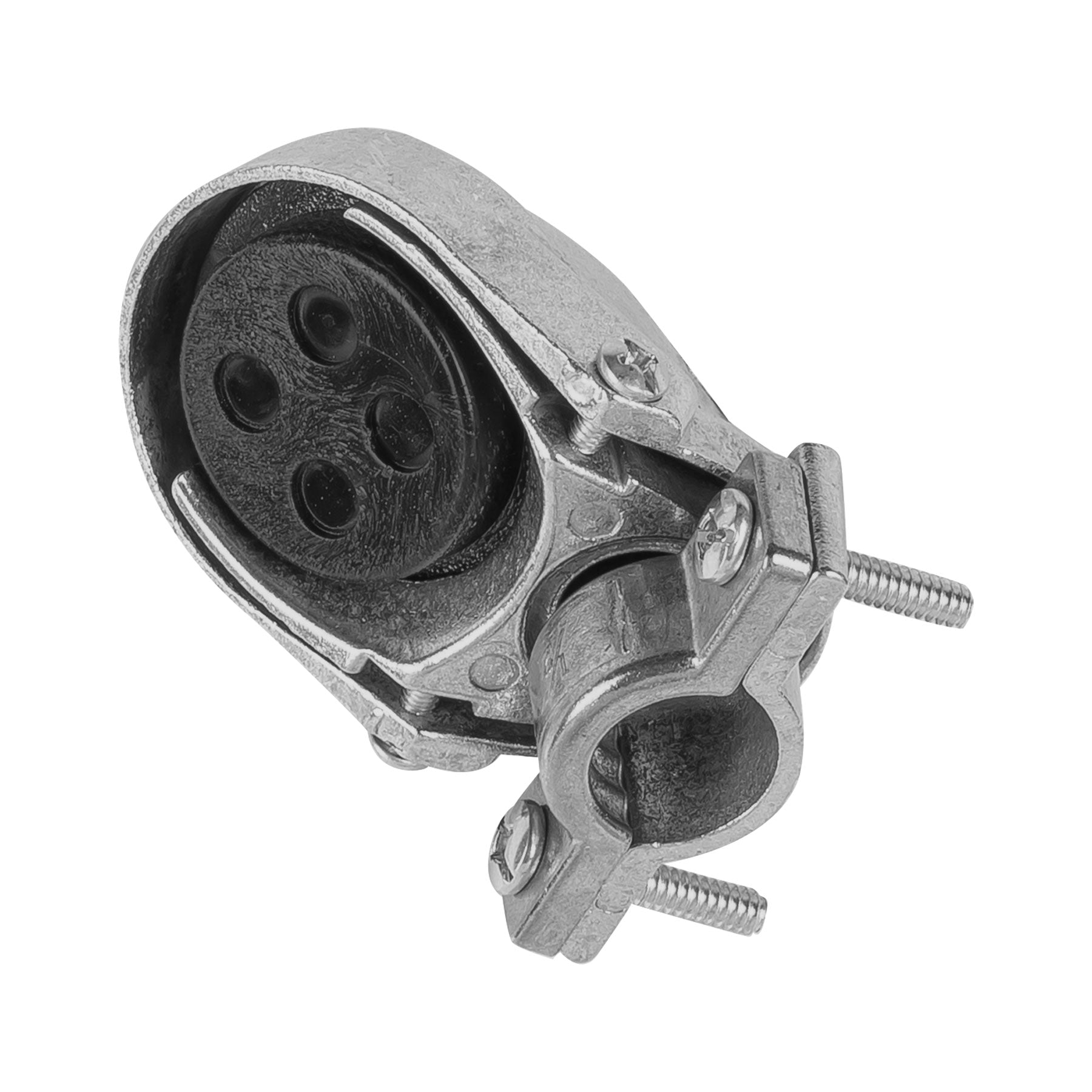 Volteck Mufa 1/2″ con abrazadera para tubo plateado