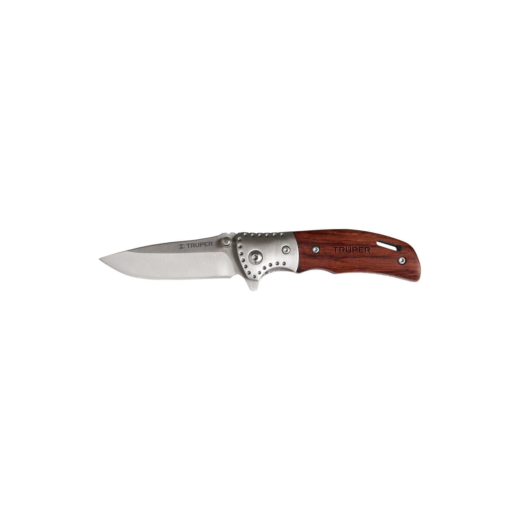 Navaja abatible 3-1/2" mango de madera, Truper