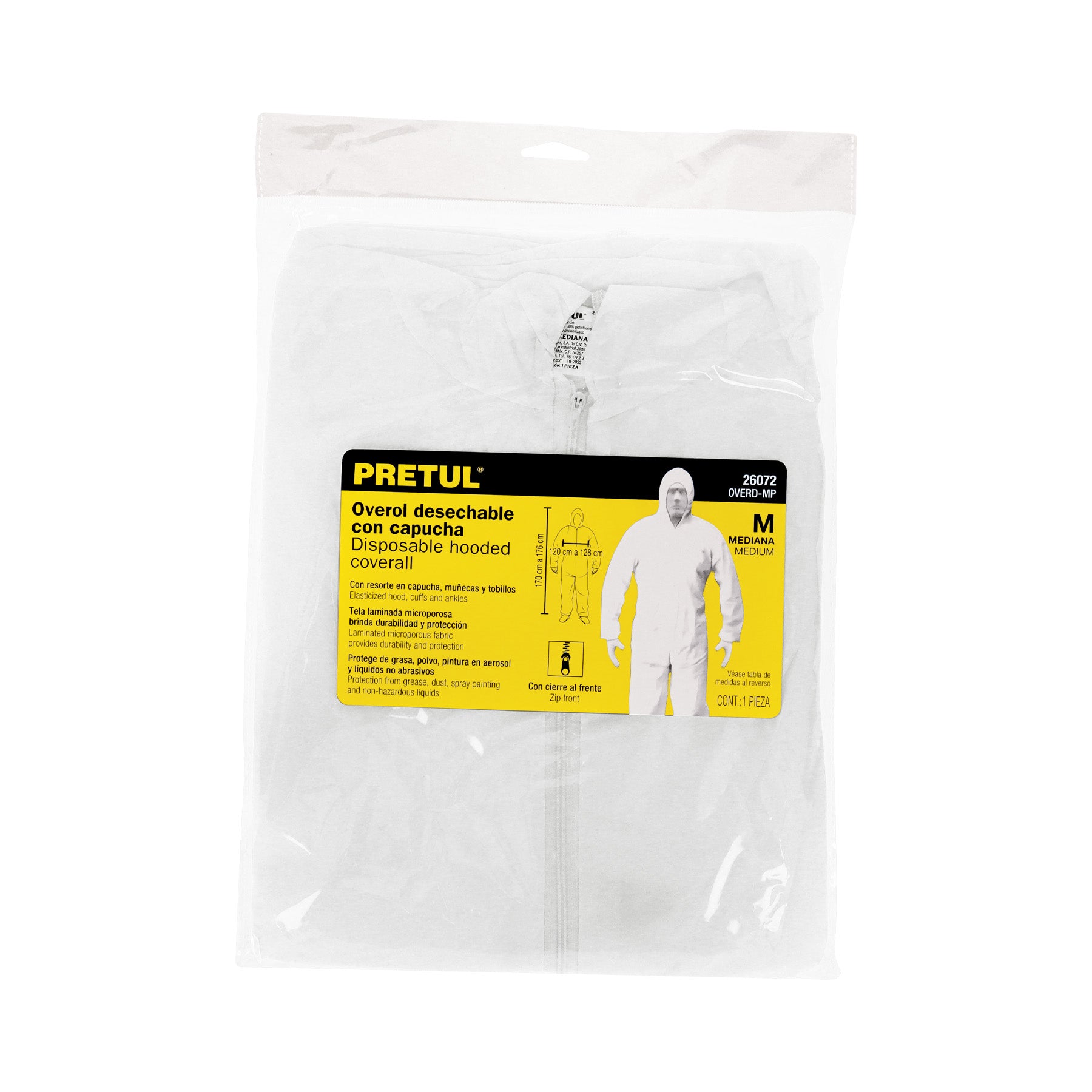 Pretul OVERD-MP, Overol desechable, talla M resorte ajustable
