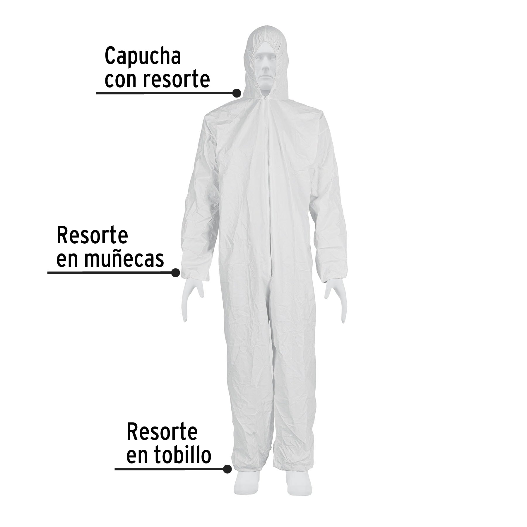 Pretul OVERD-SP, Overol desechable, talla CH resorte ajustable