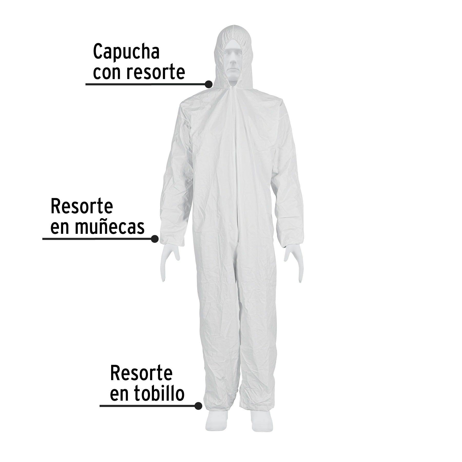 Pretul OVERD-XLP, Overol desechable, talla XG resorte ajustable