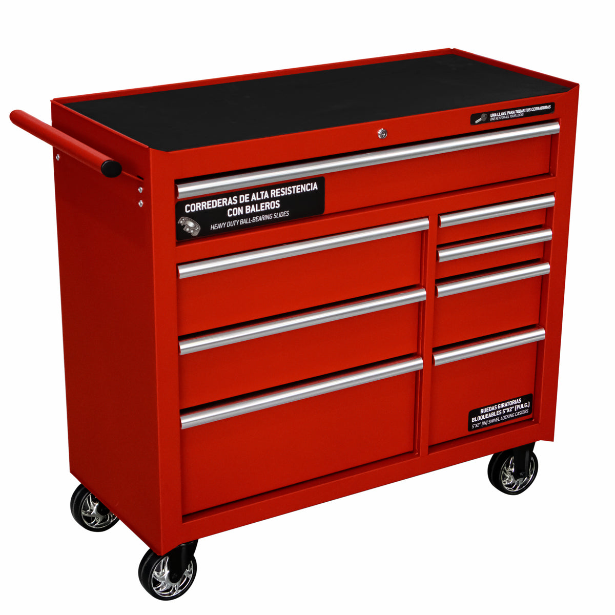 Gabinete móvil 11 gavetas color rojo serie P 41" Urrea