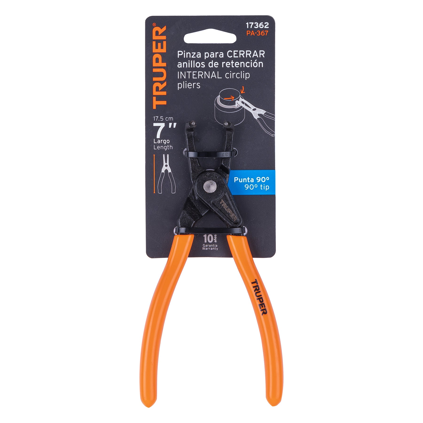 Truper PA-367, Pinza punta a 90° para cerrar anillos