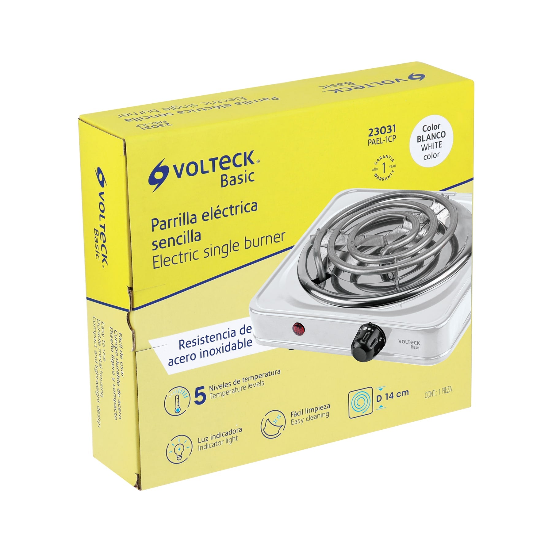 Volteck PAEL-1CP, Parrilla eléctrica Sencilla