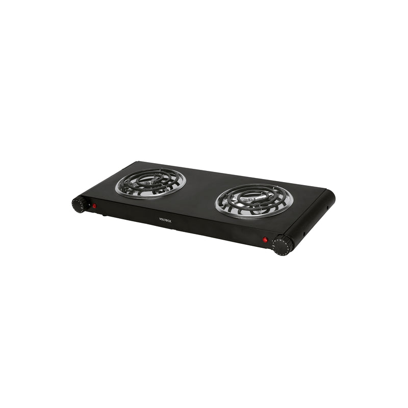 Parrilla Eléctrica VOLTECK PAEL-2CN Negra 2 Quemadores en Espiral 1500W - Carzamo.com