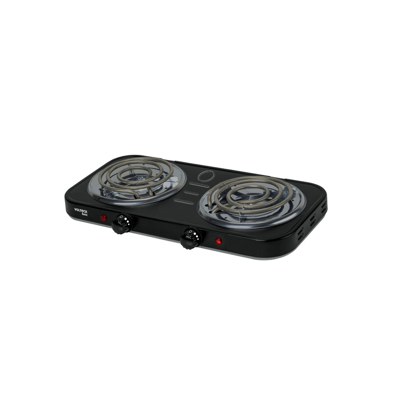 Parrilla Eléctrica BASIC PAEL-2CPN Negra con 2 Quemadores en Espiral - Carzamo.com