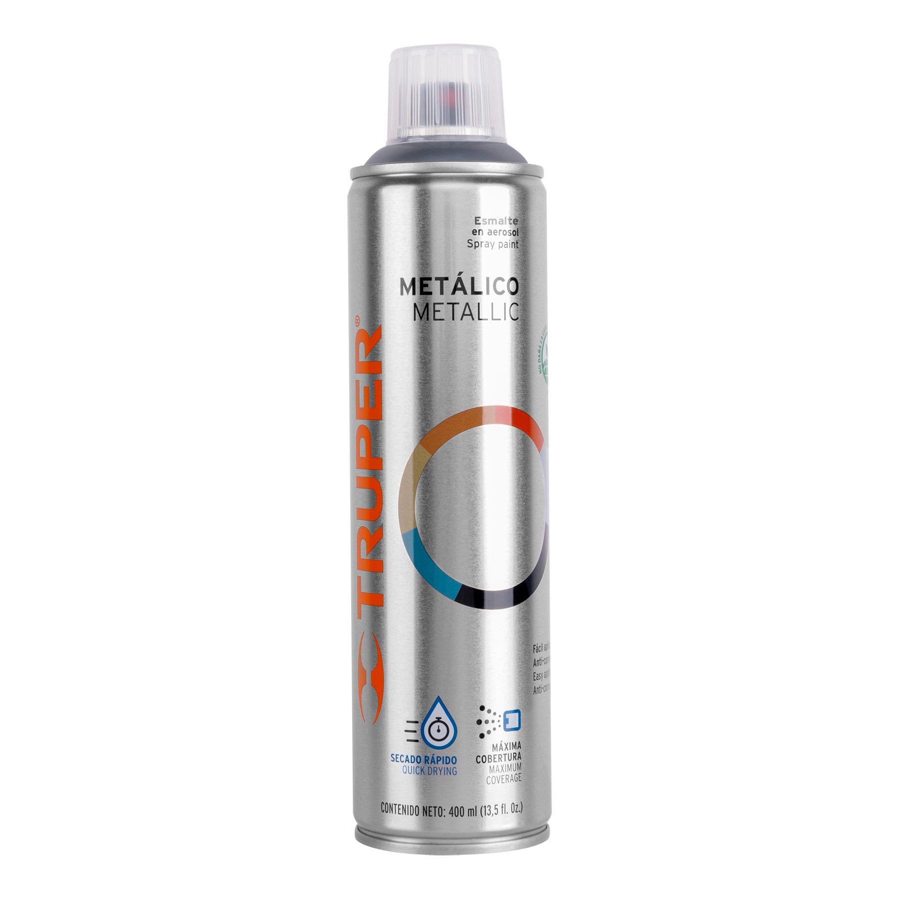 Truper PAM-CR, Pintura (Esmalte acrílico) en aerosol, metálica, cromo