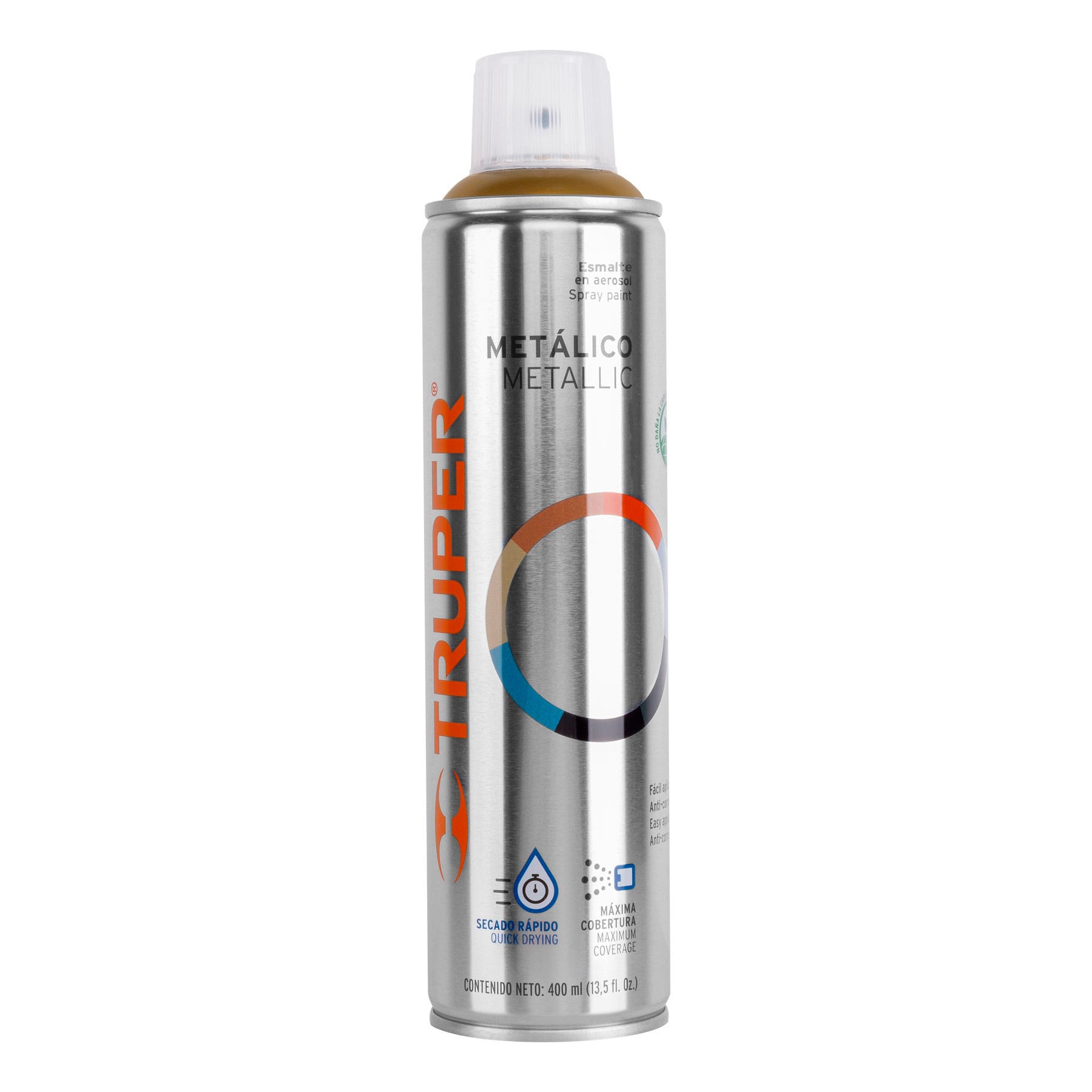 Truper PAM-OR, Pintura (Esmalte acrílico) en aerosol, metálica, oro
