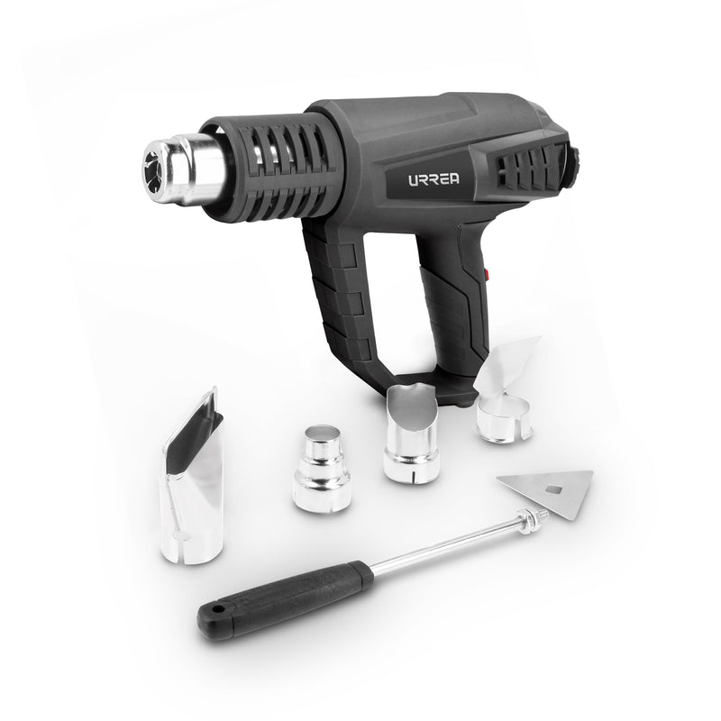 Pistola de calor contra sobrecalentamiento 1800 W, 50°C a 600°C, 120 V, 6 acc Urrea