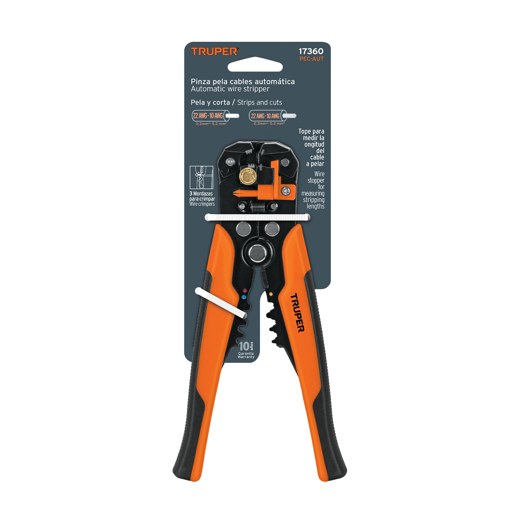 Truper PEC-AUT, Pinzas pelacables en acero, automática