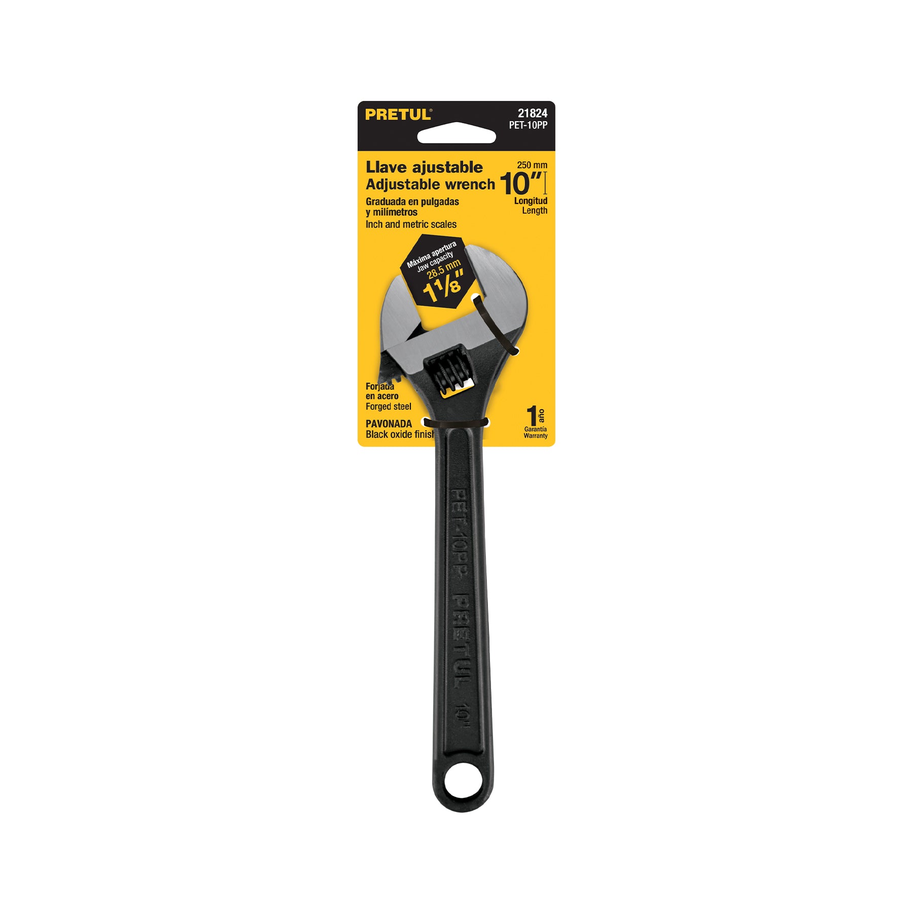 Pretul PET-10PP, Llave ajustable (perico) 10″ pavonada