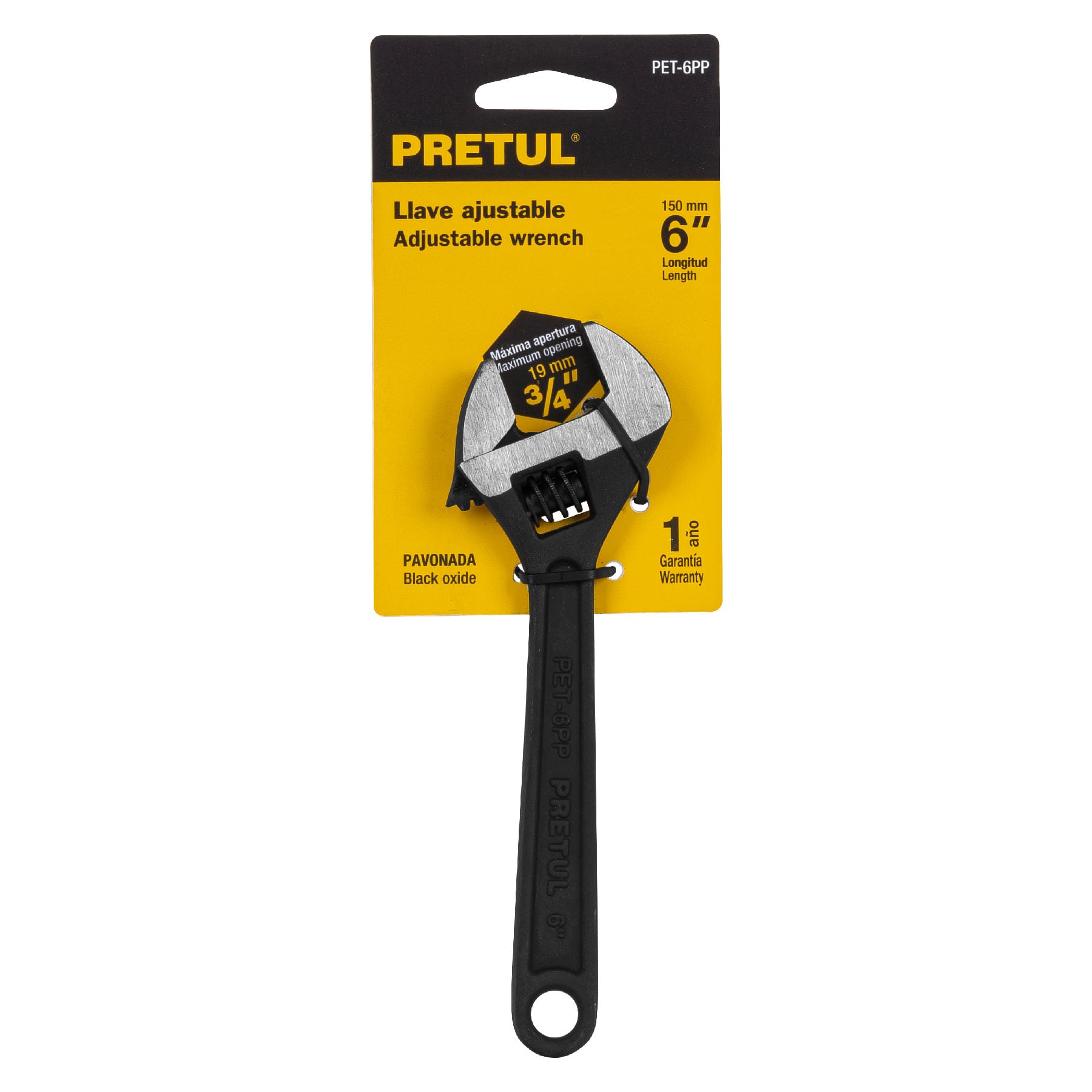 Pretul PET-6PP, Llave ajustable (perico) 6″ pavonada