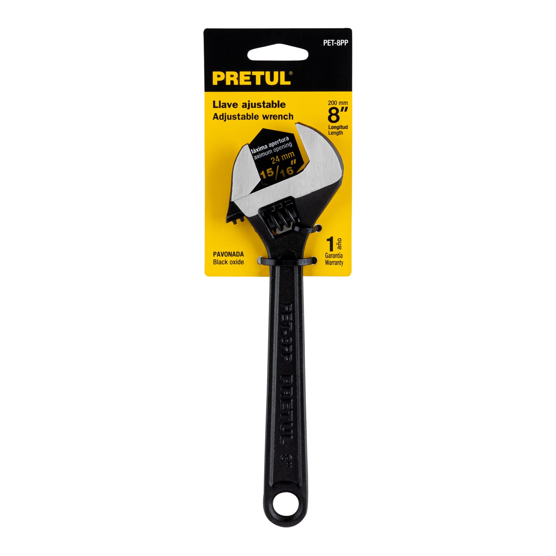 Pretul PET-8PP, Llave ajustable (perico) 8″ pavonada - Carzamo.com