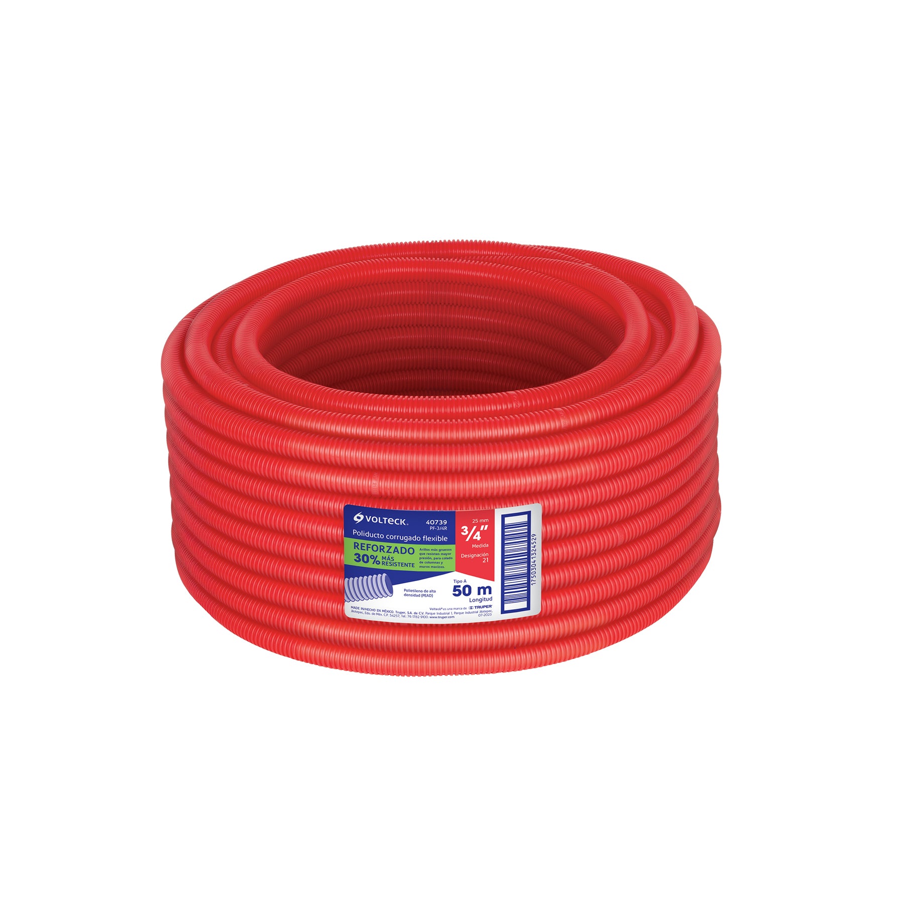 Volteck PF-3/4, Tubo corrugado flexible, sin guía