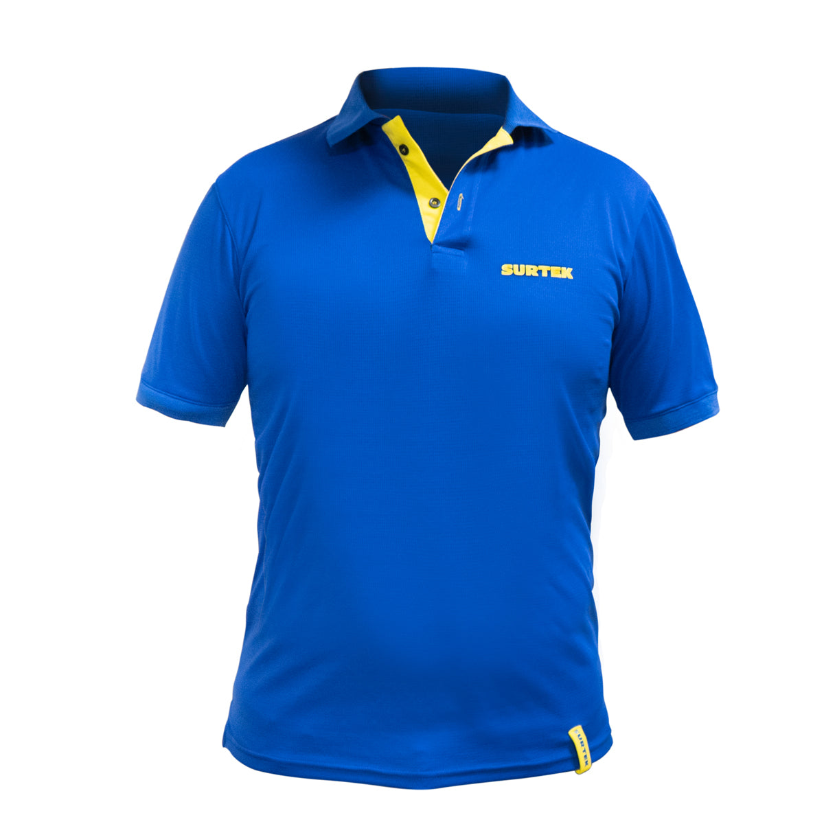 Playera tipo polo dry fit para caballero color azul talla CH Surtek