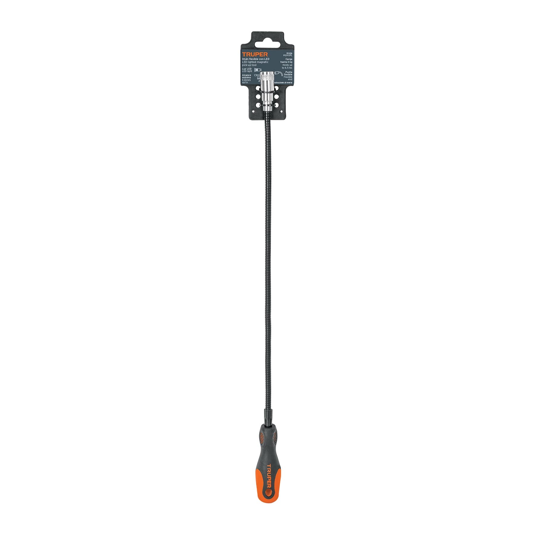 Imán flexible de acero con LED, 3 kg, TRUPER PICK-UPL