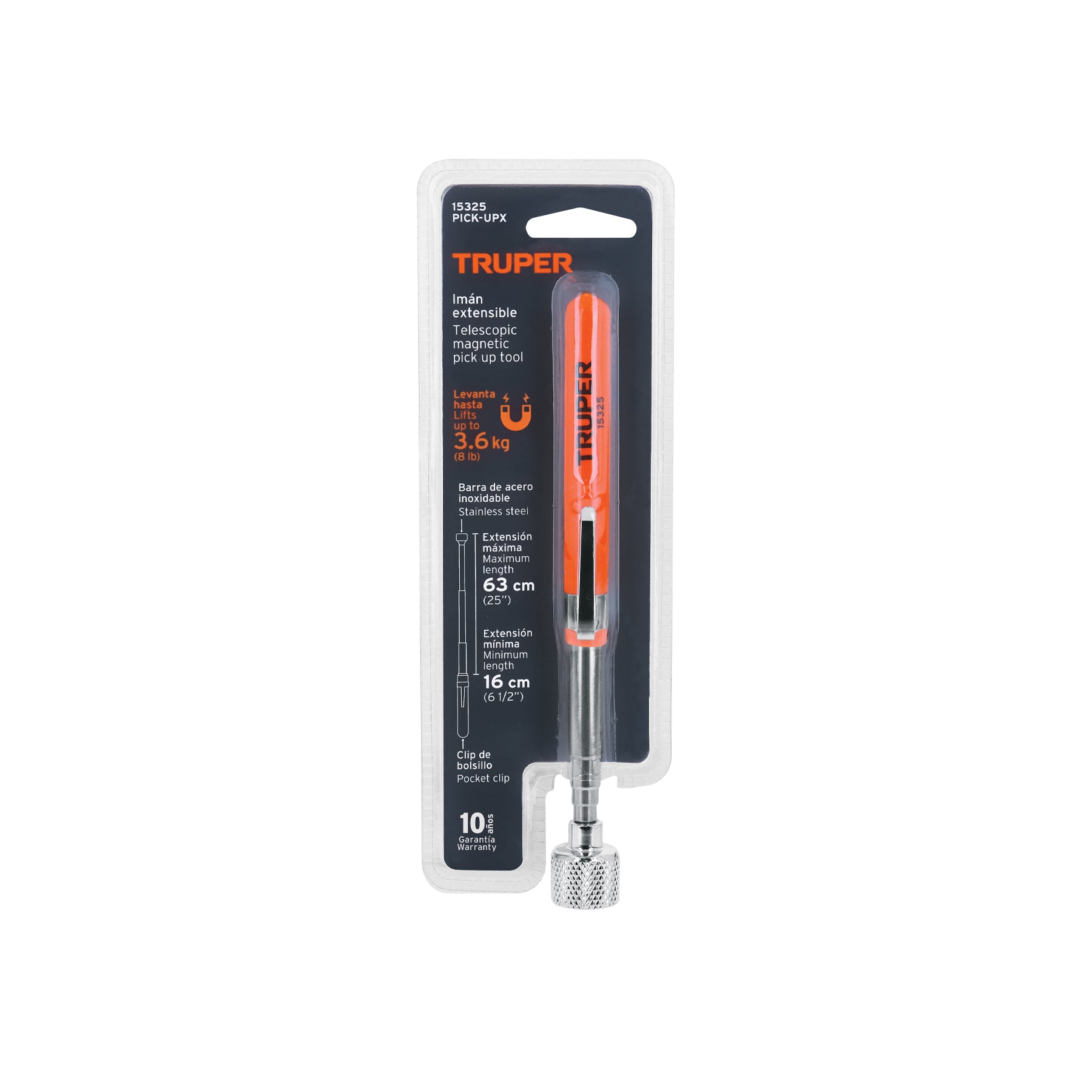 Imán extensible de acero inoxidable, 3.6 kg, TRUPER PICK-UPX