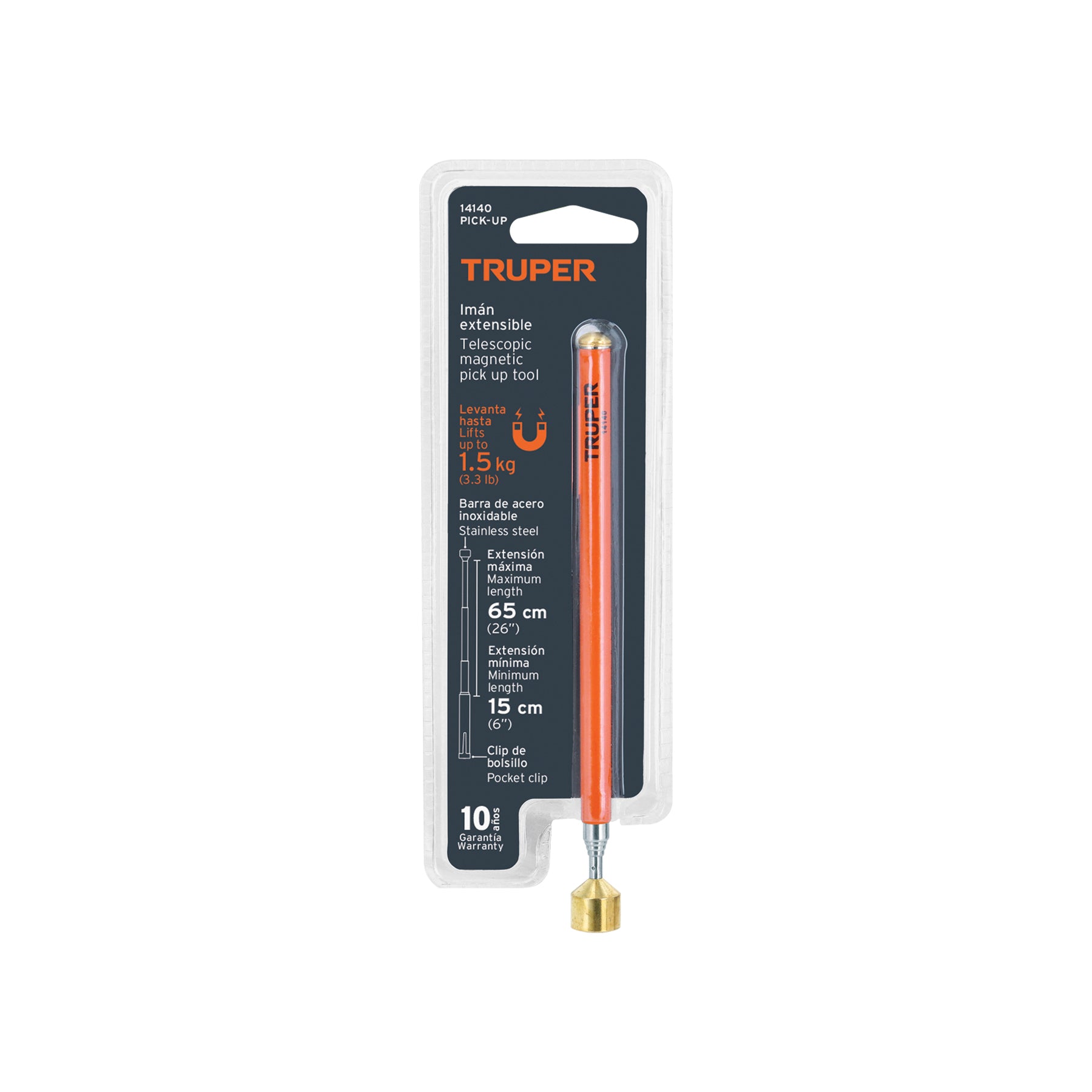 Imán extensible de acero inoxidable, 1.5 kg, TRUPER PICK-UP
