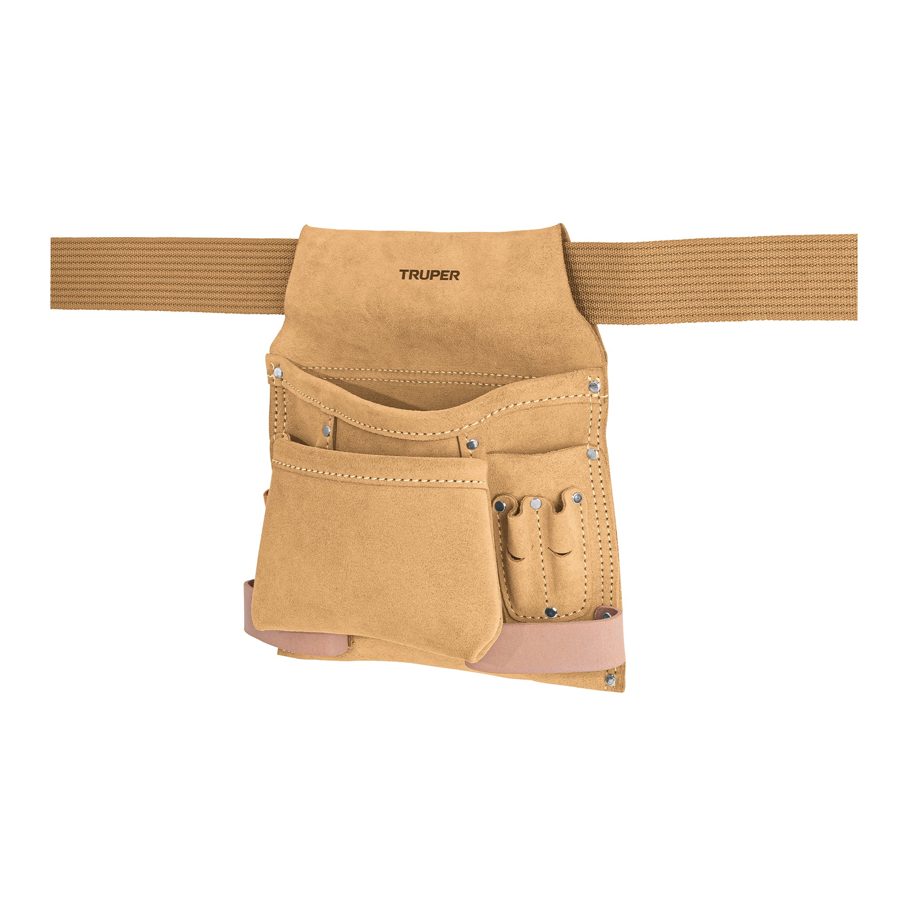 Truper POHE-10C, Porta herramientas de carnaza con 10 compartimentos