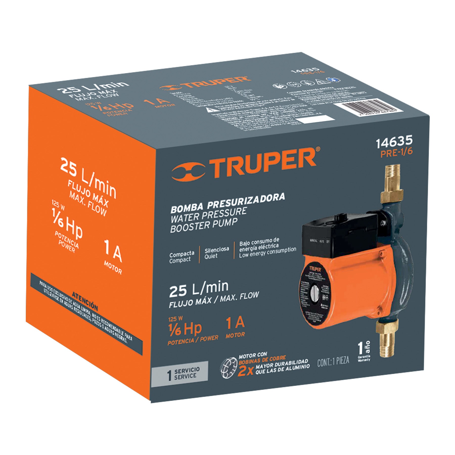 Truper PRE-1/6, Bomba presurizadora de 1/6 HP