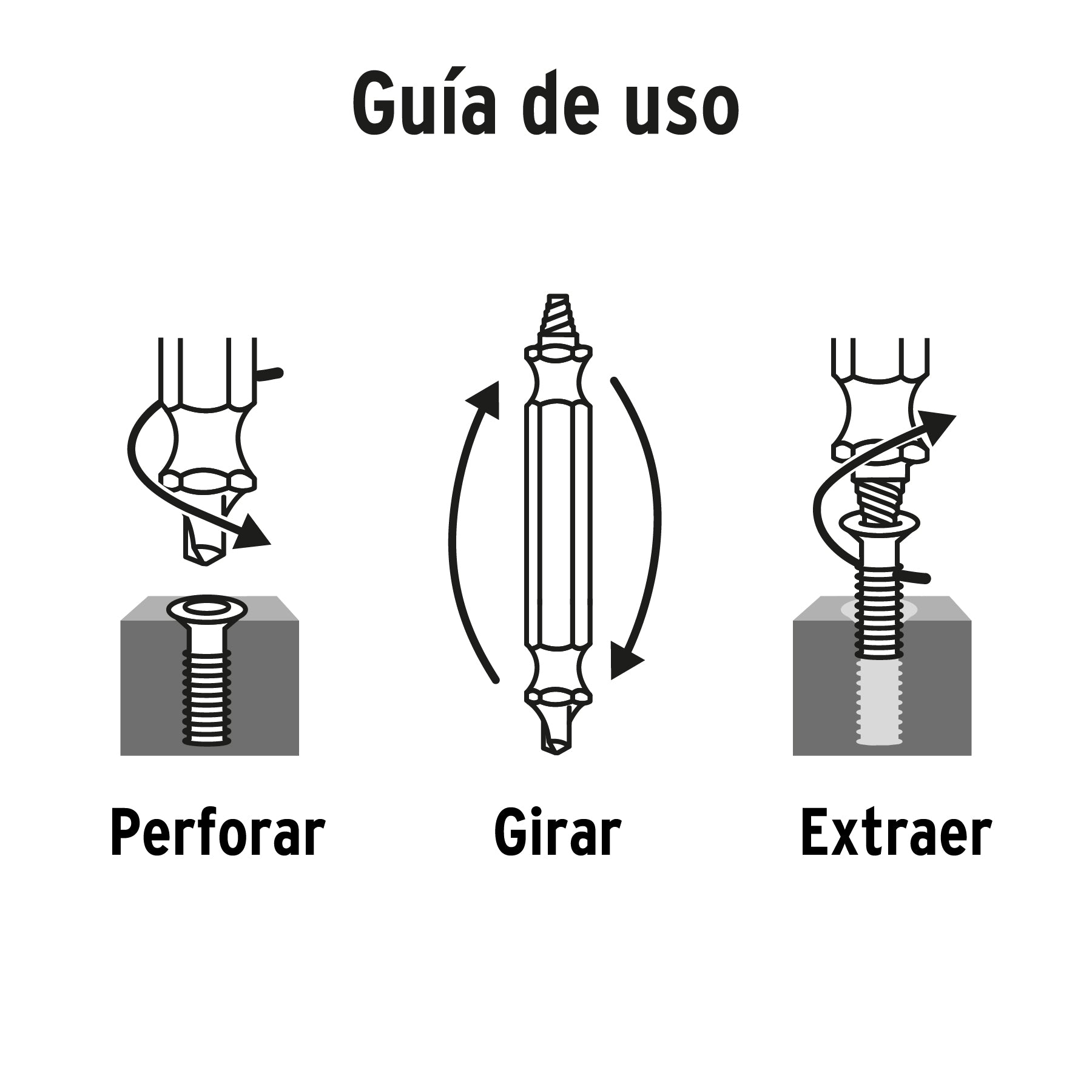 Juego de 3 Puntas Extractoras de Tornillos Truper PUNE-3 en Blíster