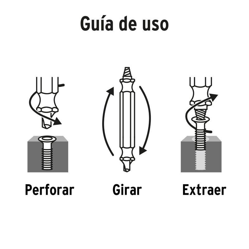 Juego de 3 Puntas Extractoras de Tornillos Truper PUNE-3 en Blíster - Carzamo.com