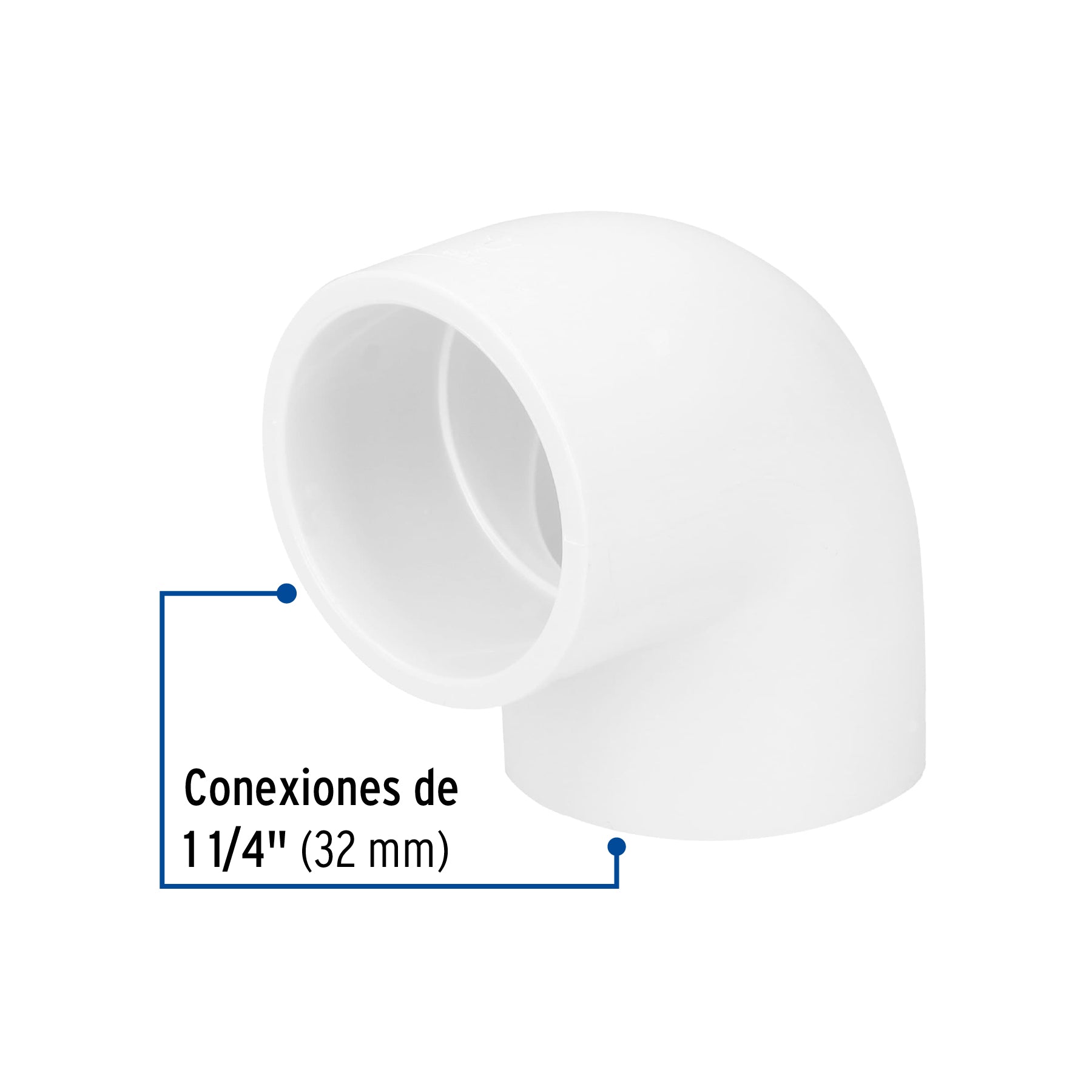 Codo 90° de PVC, 1-1/4' Foset