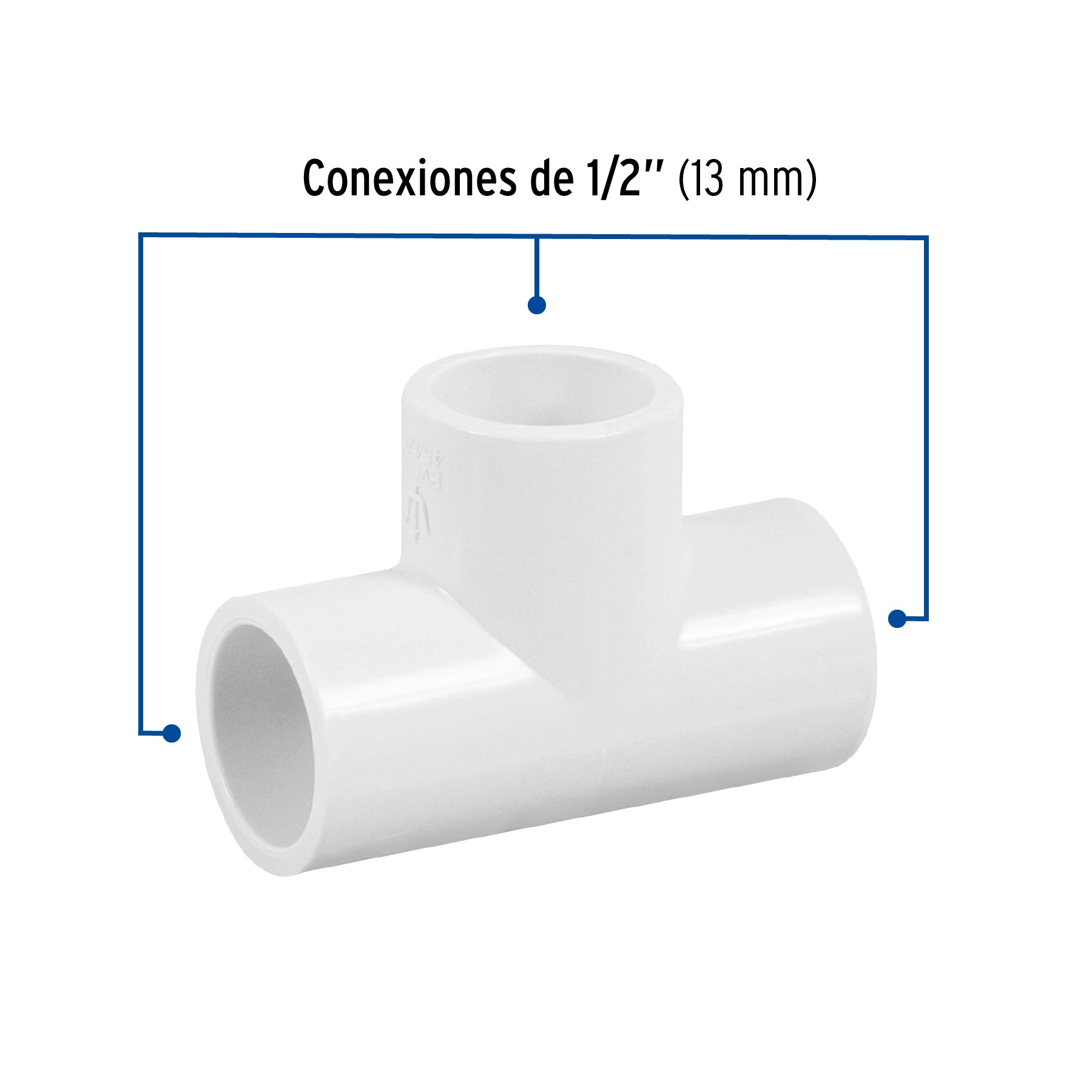 Tee sencilla de PVC, 1/2' Foset