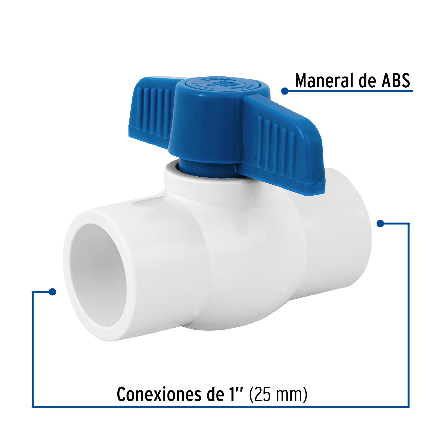 Foset PVC-ES-1, Válvula de esfera de PVC de 1″, para cementar