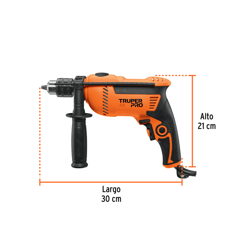 Rotomartillo TRUPER PRO ROTO-1/2A8 750W 1/2" Reversible con Velocidad Variable - Carzamo.com