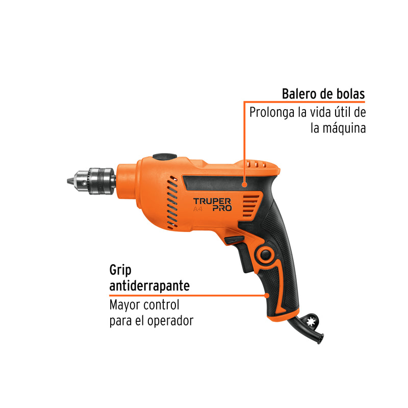 Rotomartillo TRUPER PRO ROTO-3/8A4 3/8" 600W con Velocidad Variable Reversible - Carzamo.com