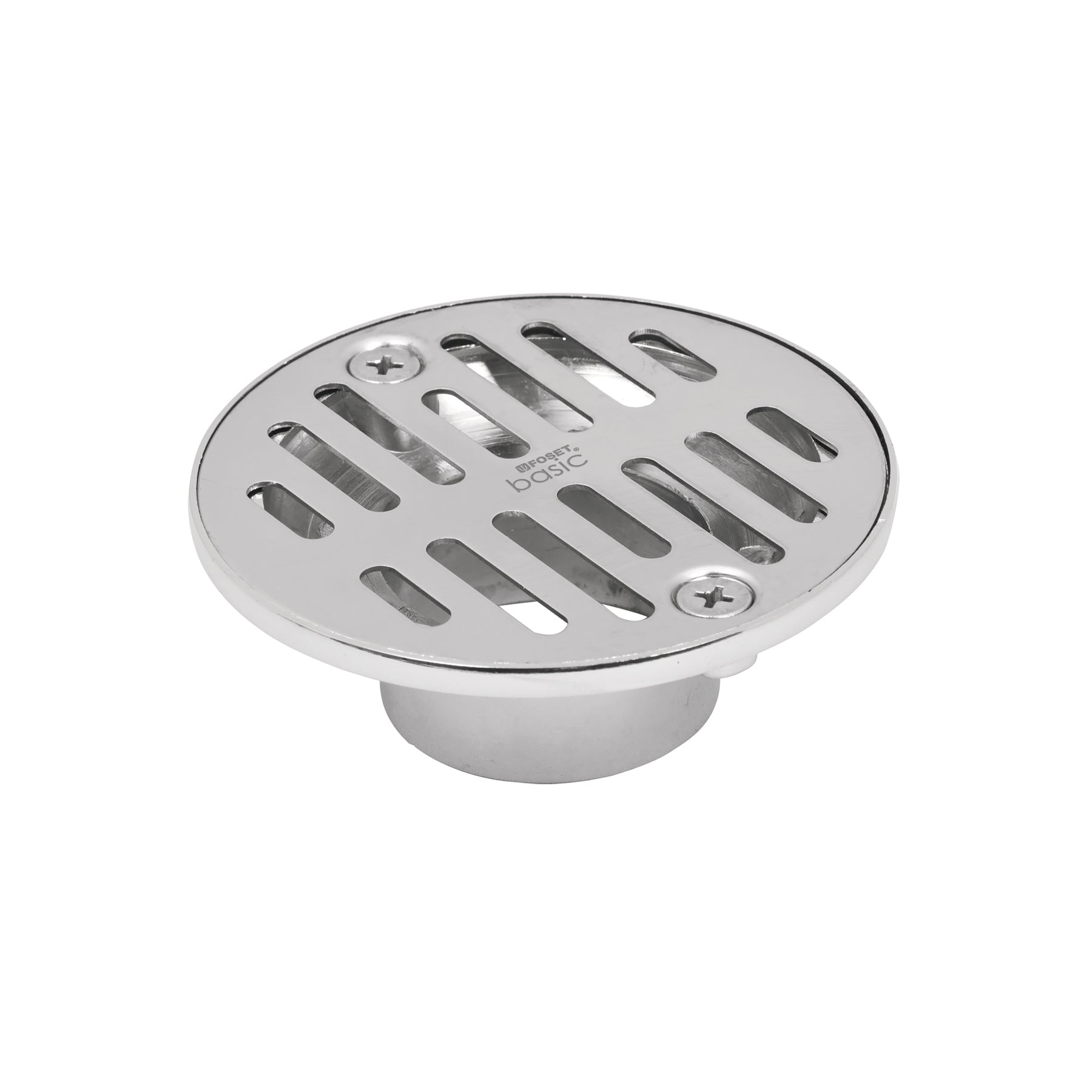 Foset Basic RS-602, Resumidero redondo de zamac y acero inoxidable, 3 1/2″