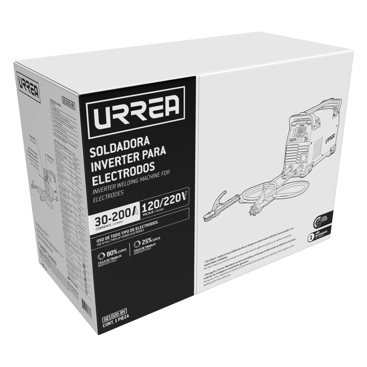 Soldadora inverter para electrodos de 1 fase 110 - 220 V, 200 A Urrea