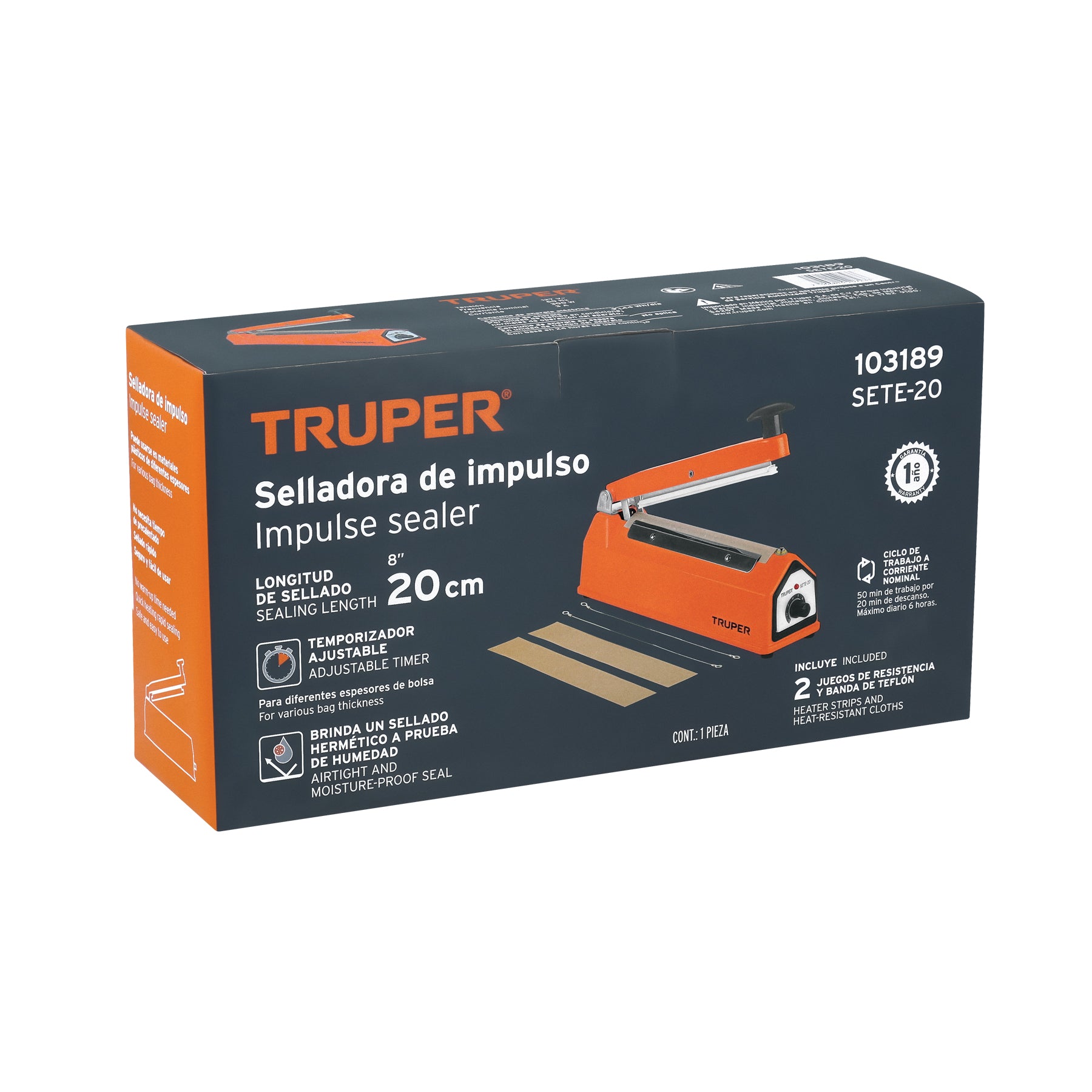 Selladora Térmica Truper SETE-20 de 20 cm 300 W para Bolsas Plásticas