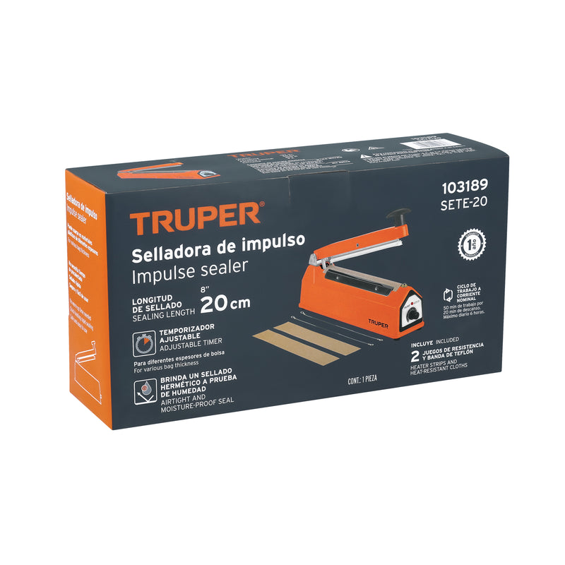 Selladora Térmica Truper SETE-20 de 20 cm 300 W para Bolsas Plásticas - Carzamo.com