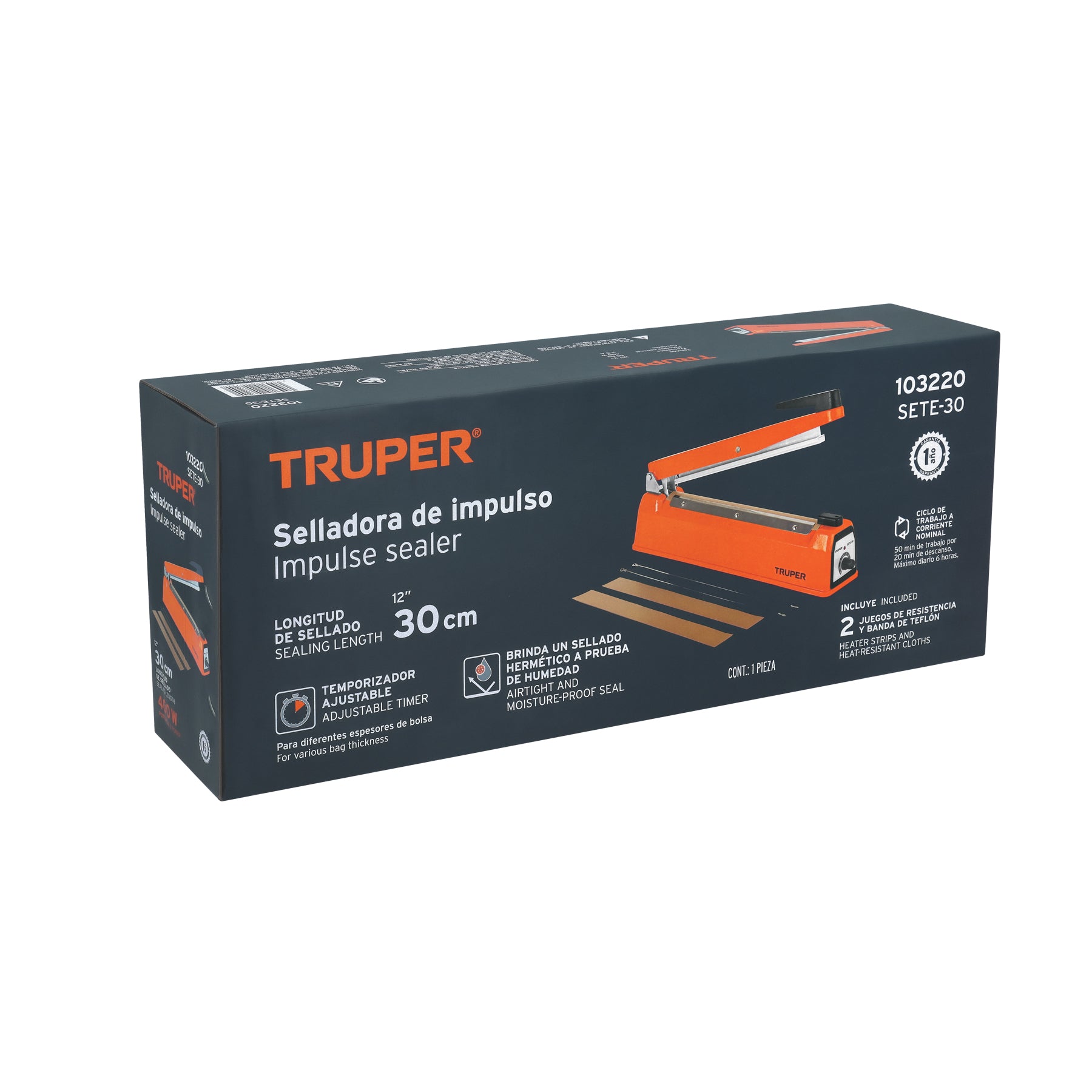 Truper SETE-30 30cm 400W Heat Sealer for Plastic Bags