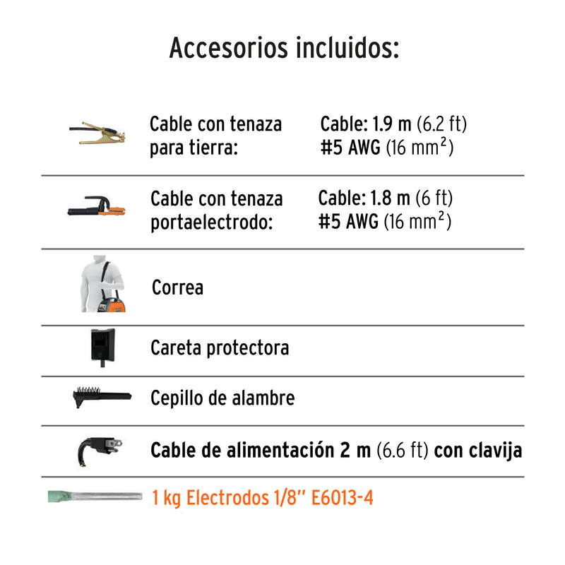 Soldadora Inversora TRUPER 130A Bi-voltaje 127/220V para Electrodos 6011 y 7018 - Carzamo.com