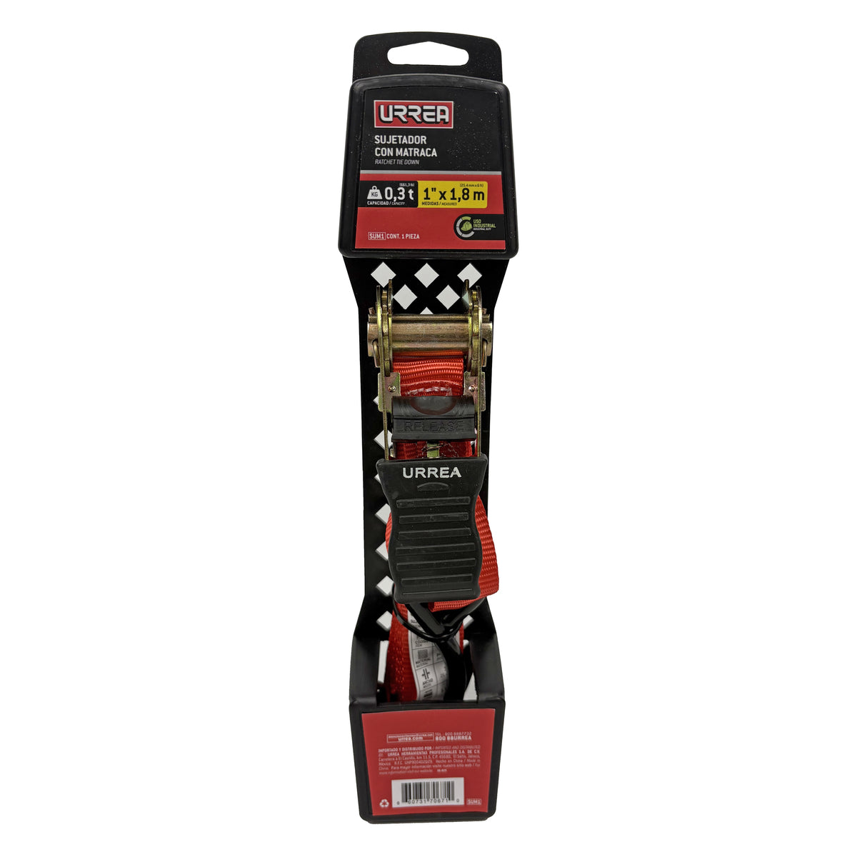 Sujetador con matraca 25 mm x 3 m, 300 kg Urrea