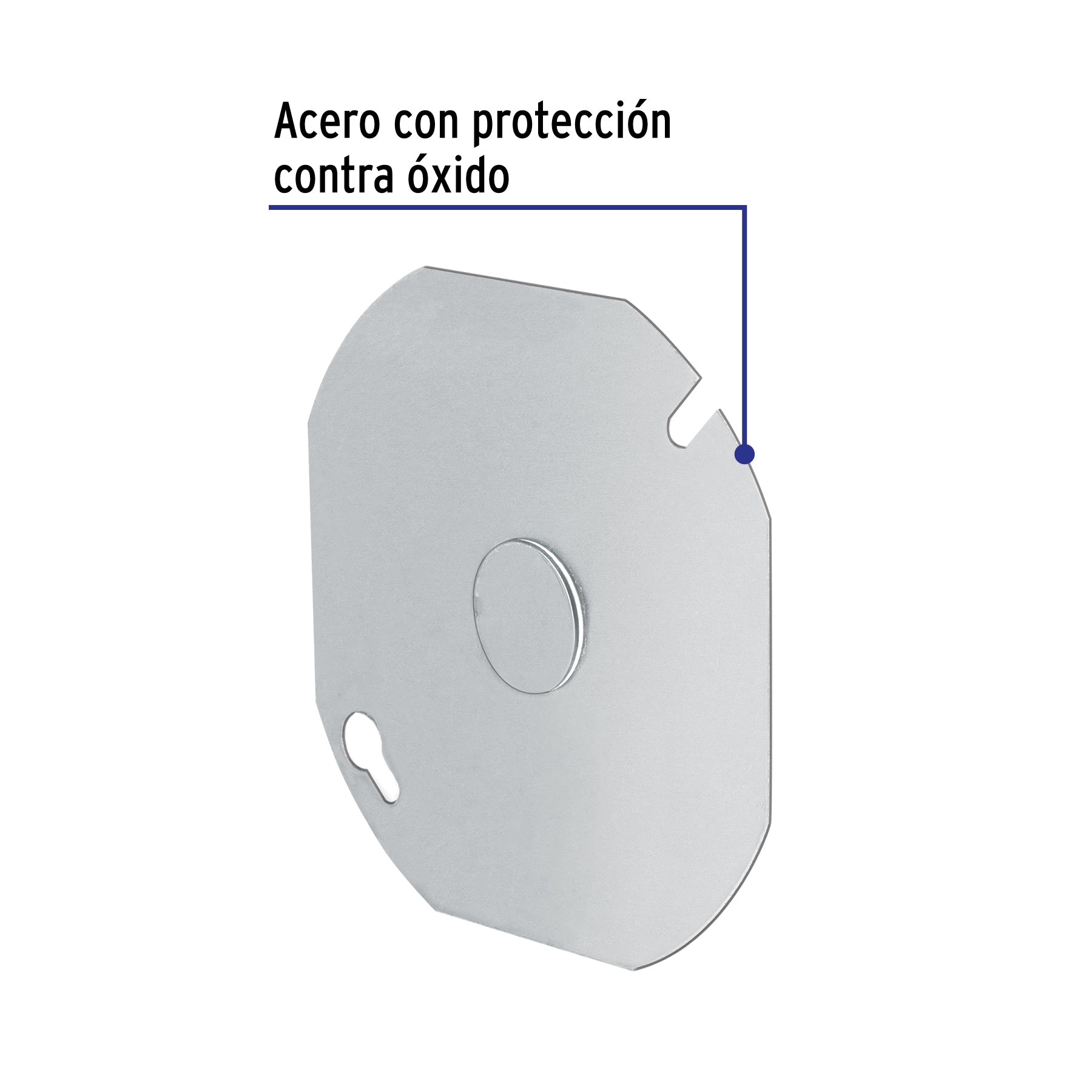 Volteck TACH-4X4O, Tapa para caja tipo chalupa 4 x 4, octagonal
