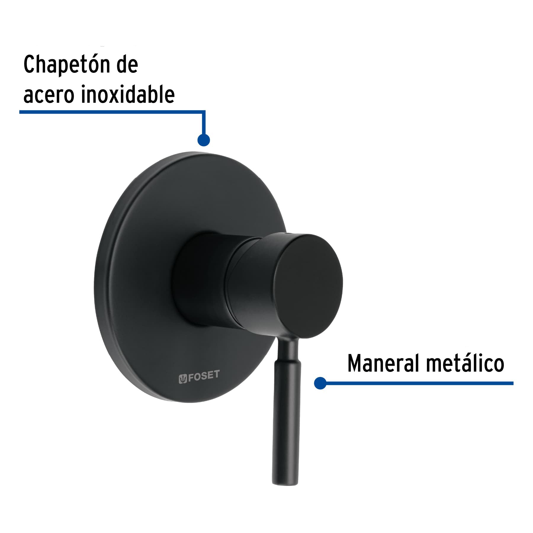 Monomando para regadera, negro, TÚBIG
