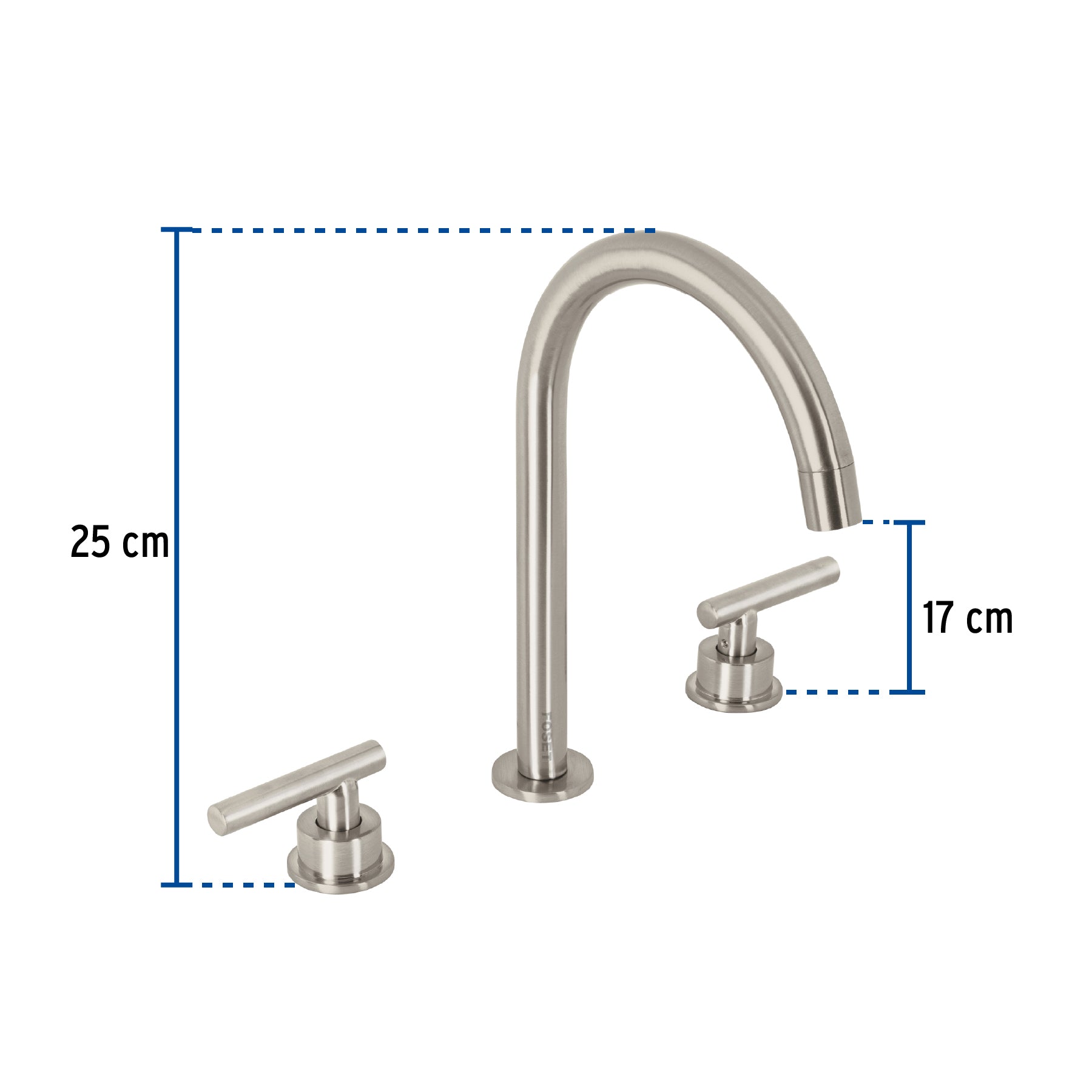 Mezcladora p/lavabo,taladros separados,palanca, satín, TÚBIG