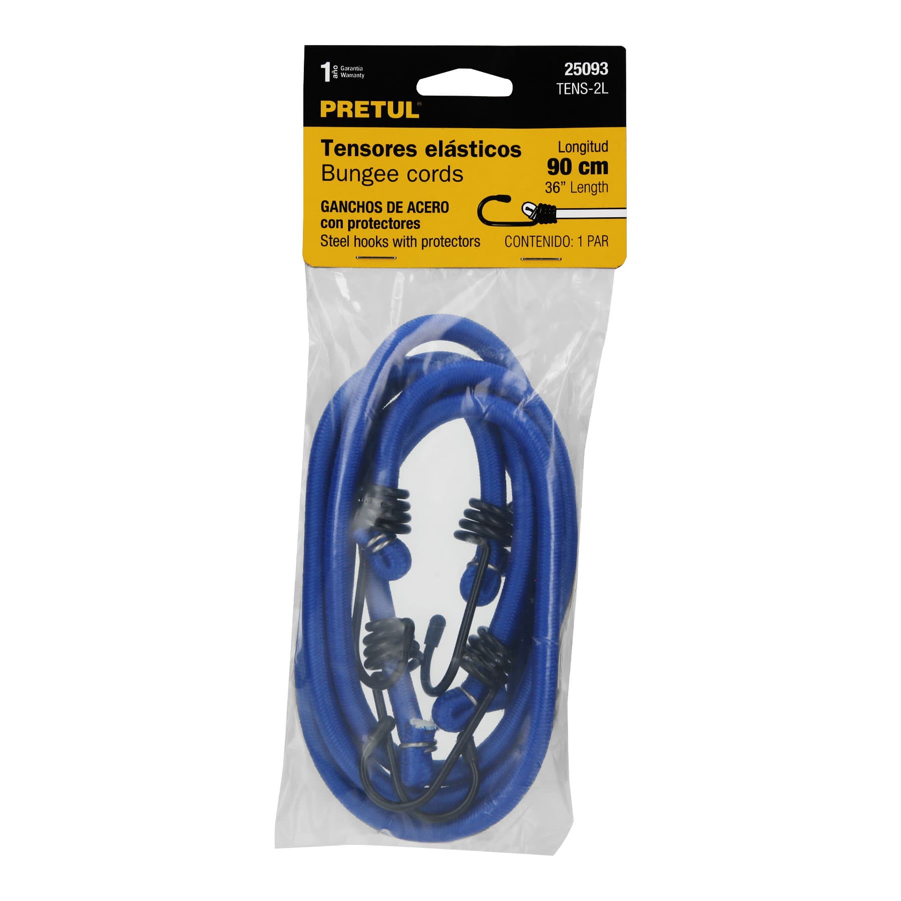 Bolsa con 2 tensores elásticos azules de 90 cm, PRETUL TENS-2L