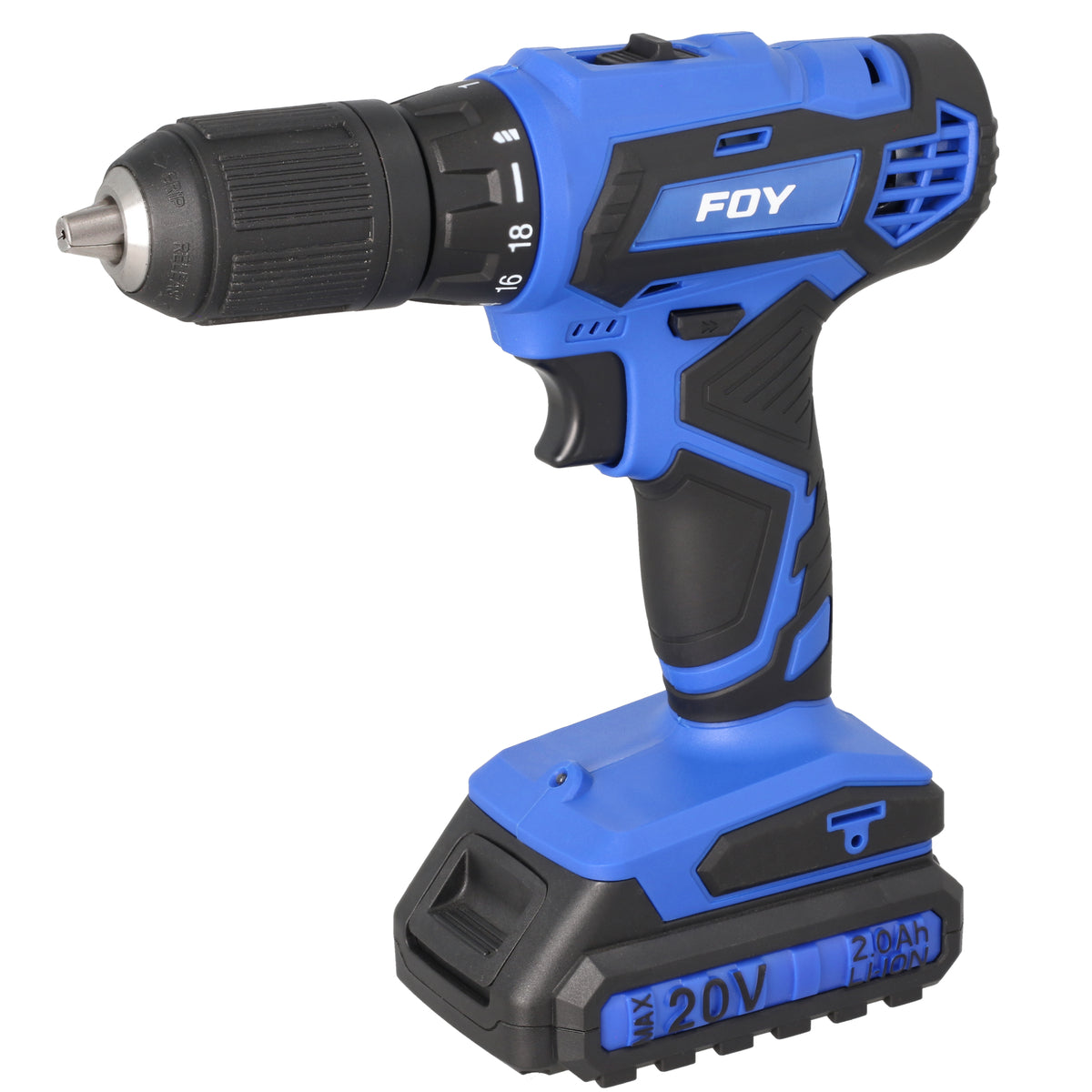 Taladro/atornillador 1/2" a batería Litio-ion 20 V, 35 Nm Foy