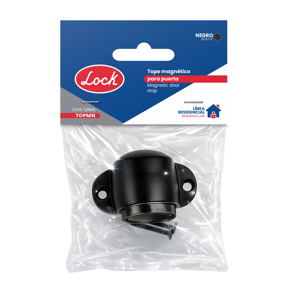 Tope magnético para puerta negro Lock