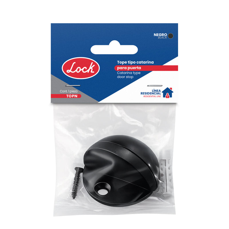 Tope tipo catarina para puerta negro Lock